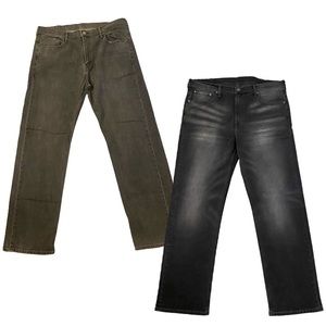 2 LEVI’S 569 Men 38 x 34 Loose Straight Dark Wash
